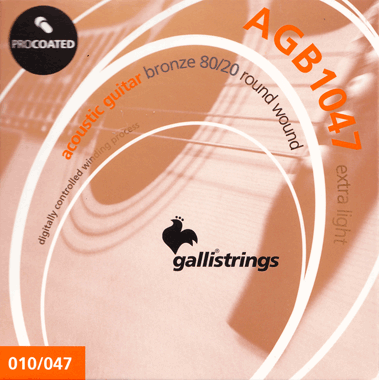 Galli AGB1047 ACOUSTIC Guitar PROcoated 80/20 Bronze, extra light