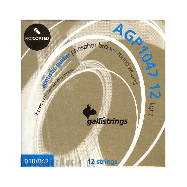 Galli AGP1047-12 ACOUSTIC Guitar PROcoated Phosphor Bronze 12-string, light