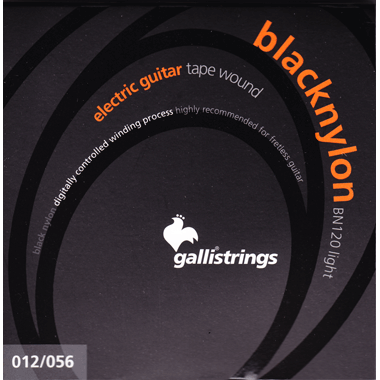 Galli BN120 BLACK NYLON Guitar, Tape Wound, light