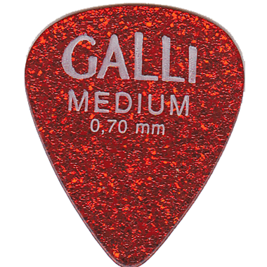 Galli C5M Celluloid Standard 351 Pick, Medium 0.70 mm - red sparkle