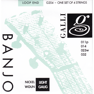 Galli G204 Tenor Banjo 4-string Nickel Wound, Loop End, light