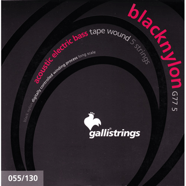 Galli G77-5 BLACK NYLON Acoustic/Electric Bass Tape Wound (5-string)