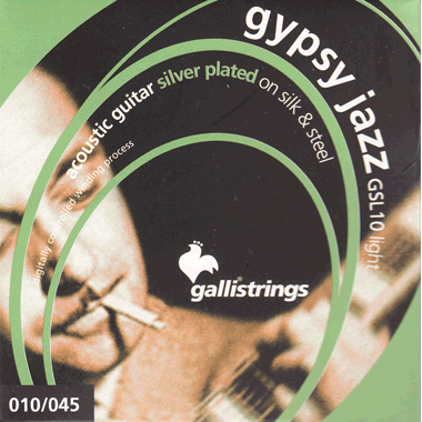 Galli GSL10 GYPSY JAZZ Silk & Steel Silverplated Wound, Ball End, light