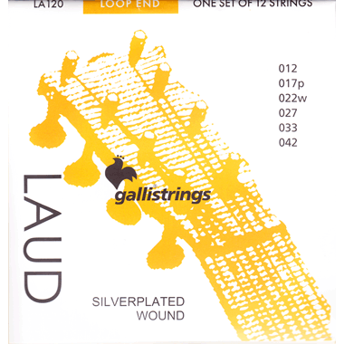 Galli LA120 Laud (12-string) Set Silverplated Wound