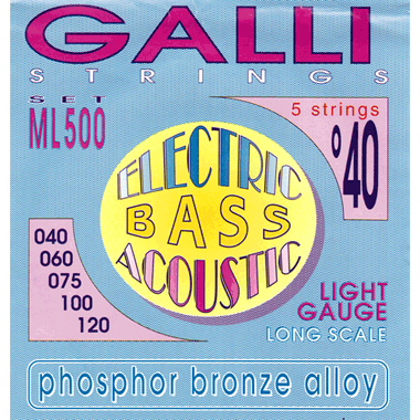 Galli ML500 Acoustic Electric Bass 5-string, Phosphor BRONZE Wound, light