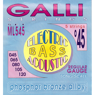 Galli ML545 Acoustic Electric Bass 5-string, Phosphor BRONZE Wound, regular