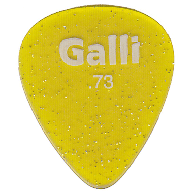 Galli P71Y Formula POLYCARBONATE GLITTER Pick 0.73 mm, yellow sparkle