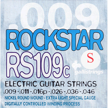 Galli SRS109C ROCKSTAR Nickel Roundwound, Double Ball End, super light spec