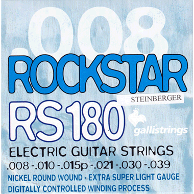 Galli SRS180 ROCKSTAR Nickel Roundwound, Double Ball End, extra super light