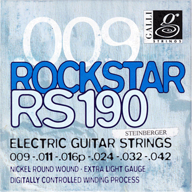 Galli SRS190 ROCKSTAR Nickel Roundwound, Double Ball End, extra light