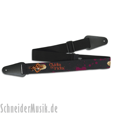 Grover Allman CHICKS ON PICKS Nylon Guitar Strap "Stroked"