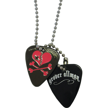 Grover Allman Guitar Pick Necklace, with Pick Pendant "Broken Heart"