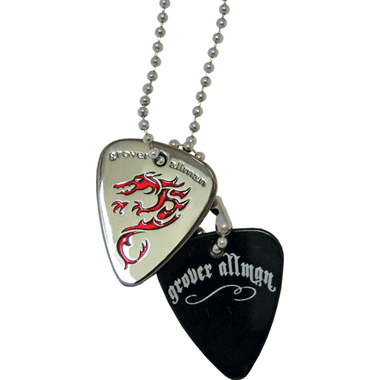 Grover Allman Guitar Pick Necklace, with Pick Pendant "Dragon"