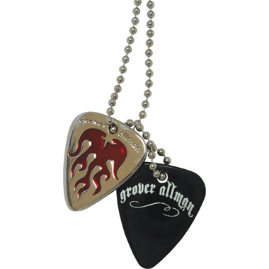 Grover Allman Guitar Pick Necklace, with Pick Pendant "Flame"