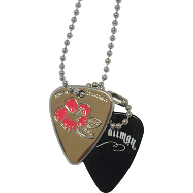Grover Allman Guitar Pick Necklace, with Pick Pendant "Flower"