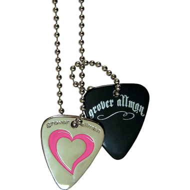 Grover Allman Guitar Pick Necklace, with Pick Pendant "Love Heart"