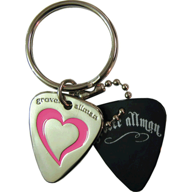 Grover Allman Pick Pendant Keyring "Love Heart"