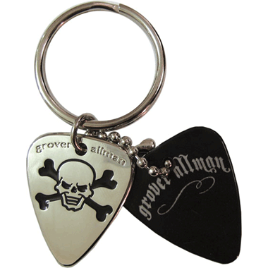 Grover Allman Pick Pendant Keyring "Skull & Crossbones"