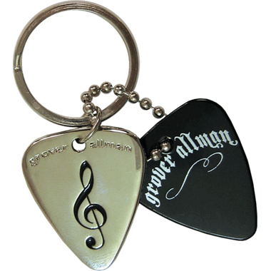 Grover Allman Pick Pendant Keyring "Treble Clef"