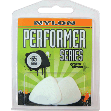 Grover Allman PERFORMER Nylon Picks 0.65mm Light - white (5-pack)