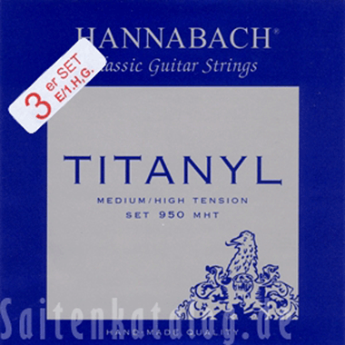 Hannabach 9508 MHT TITANYL Medium/High Tension, 3-Treble Set
