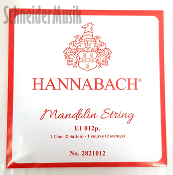 Hannabach 2821012 Mandolin, Loop End, Chrome Steel e''-1 (Pair)