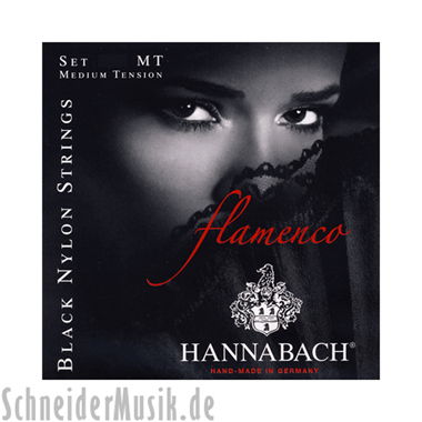 Hannabach 8287 MT Flamenco BLACK medium, 3-Bass Set