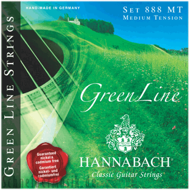 Hannabach 8888 MT GREEN LINE Medium Tension, 3-Treble Set