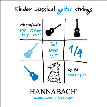 Hannabach 890 MTW 1/4 Children Guitar Set (G3 wound) Scale 49-52cm