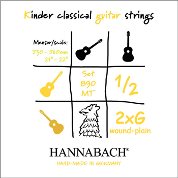 Hannabach 890 MTW 1/2 Children Guitar Set (G3 wound) Scale 53-56cm