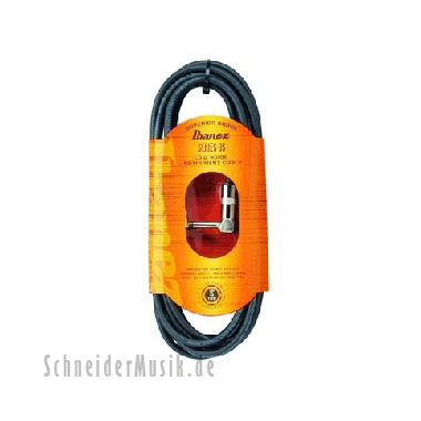 Ibanez DSC10L Series DS Instrument Cable, straight - right angle 10Ft. (3.05m) black