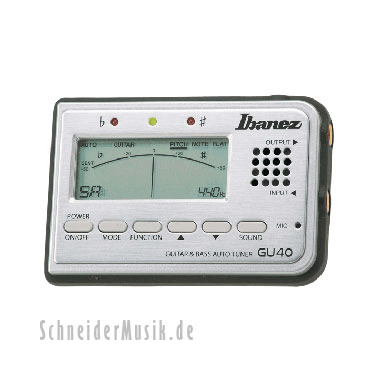 Ibanez GU40-SL Automatic and Manual Guitar/Bass Tuner silver