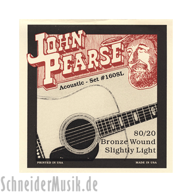 John Pearse 160SL Acoustic 80/20 Bronze Wound, slightly light