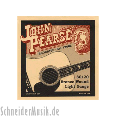 John Pearse 200L Acoustic 80/20 Bronze Wound, light