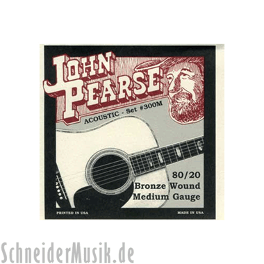 John Pearse 300M Acoustic 80/20 Bronze Wound, medium