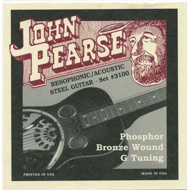 John Pearse 3100 Resophonic/Acoustic Phosphor Bronze Wound (G-Tuning)