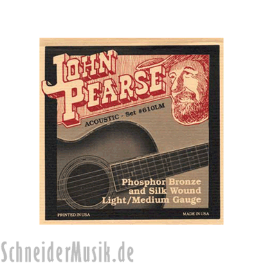 John Pearse 610LM Acoustic Phosphor Bronze & Silk Wound, light medium