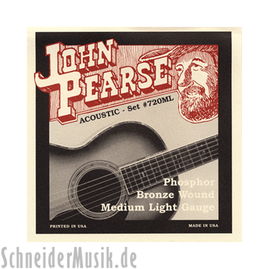 John Pearse 720ML Acoustic Phosphor Bronze Wound, medium light