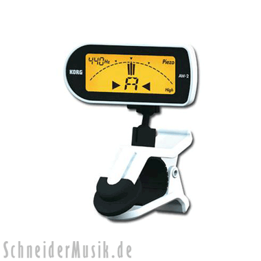 KORG AW-2GWH Chromatic Clip-On Guitar Tuner (Afinador Cromático), white