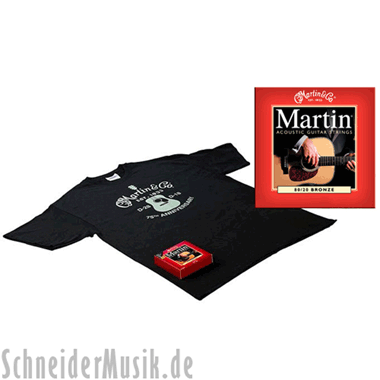 Martin M140PK3 80/20 Bronce L - 3 paquetes incl. T-Shirt XL