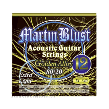 Martin Blust XL340-12 Acoustic Golden Alloy 80/20, Extra Light (12-string)