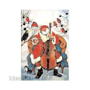 Christmas Postcard "Santa Claus/Cello"