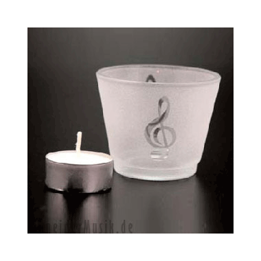 Tealight in a Glass "Treble Clef"