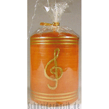 Pillar Candle "Treble Clef" rust/gold