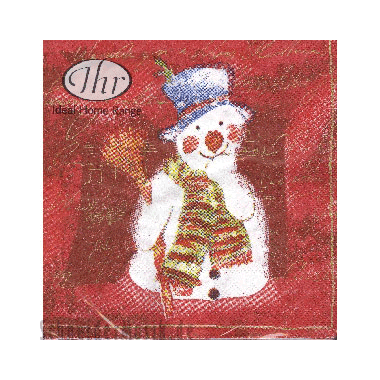 Christmas Napkins "Snowman" red (20-pack)