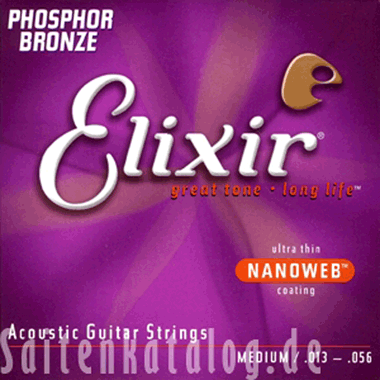 Elixir 16027 Acoustic Phosphor Bronze Ultra-Thin NANOWEB Coating, Custom Light