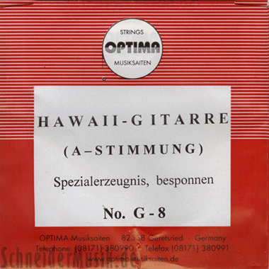 Optima 1908 Guitarra Havaiana (A-Afinación) 8-cuerdas