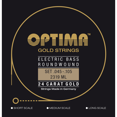 Optima 2319 DB Bass GOLD Strings ML, Double Ball End