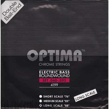 Optima 4199 DB Bass CHROME Roundwound L, Double Ball End