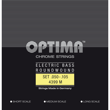 Optima 4399 MS Bass CHROME Roundwound M, Medium Scale (85 cm)